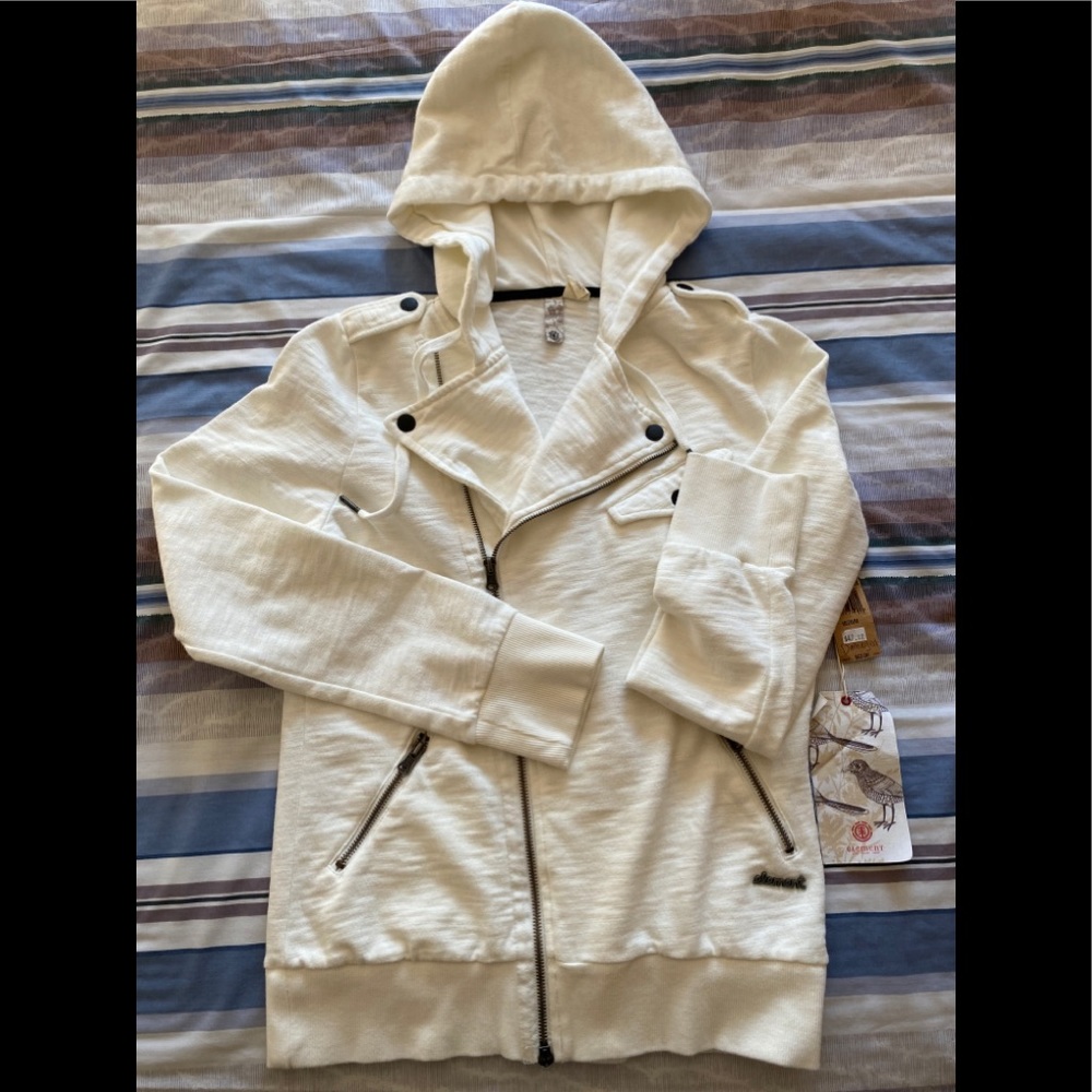 Cream Element Zip Lightweight Sweatshirt